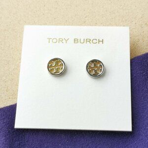 NEW Tory Burch Gold Silver Mixed Miller Stud Earrings